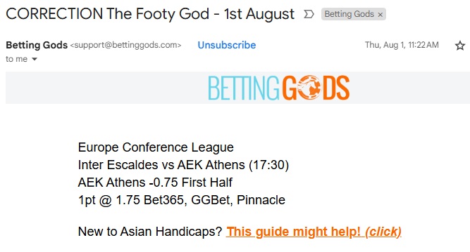 footy god 1 aug