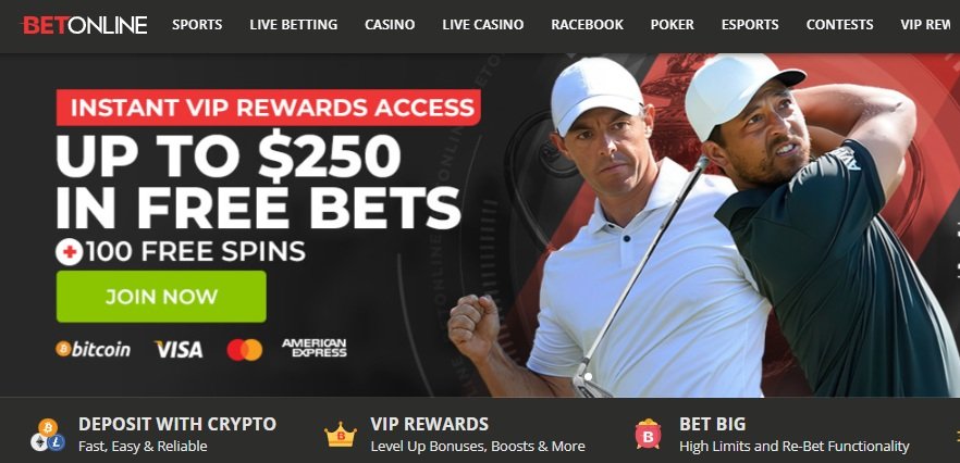 BetOnline review homepage showing reduced juice lines for sharp bettors.