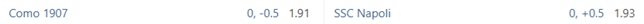 Split Asian handicap notation showing 0 and 0.5 on the Bookmaker betting platform.